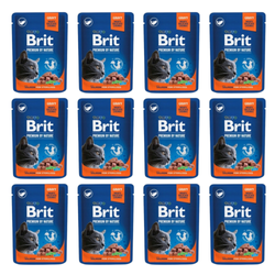 BRIT Premium Cat Salmon Sterilised - mokra karma dla kota - 12x100 g