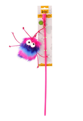 DINGO Wędka Spik różowa z dzwoneczkiem - zabawka dla kota 45+10cm