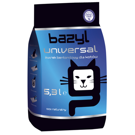 BAZYL Universal - żwirek dla kota bentonitowy zbrylający 5,3l