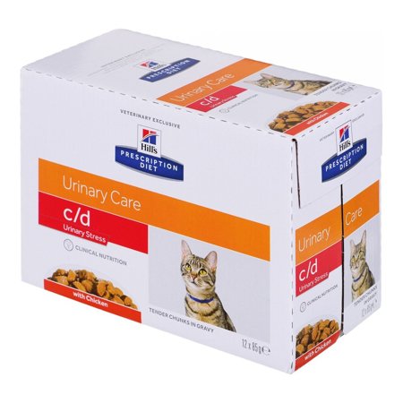 Hill's Prescription Diet Feline c/d Urinary Care Multicare Stress Chicken - mokra karma dla kota - saszetka 12x85 g