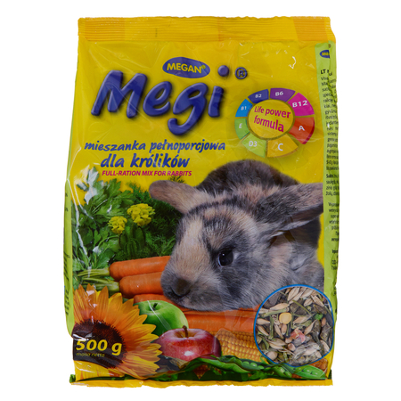 MEGAN Megi mieszanka pełnoporcjowa dla królików - karma dla królika - 500 g