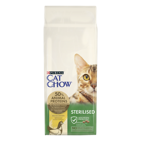 PURINA CAT CHOW Sterilized - sucha karma dla kotów wykastrowanych i wysterylizowanych - 15 kg