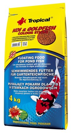 TROPICAL Koi & Goldfish Colour Sticks - pokarm dla ryb hodowanych w stawkach - 4kg
