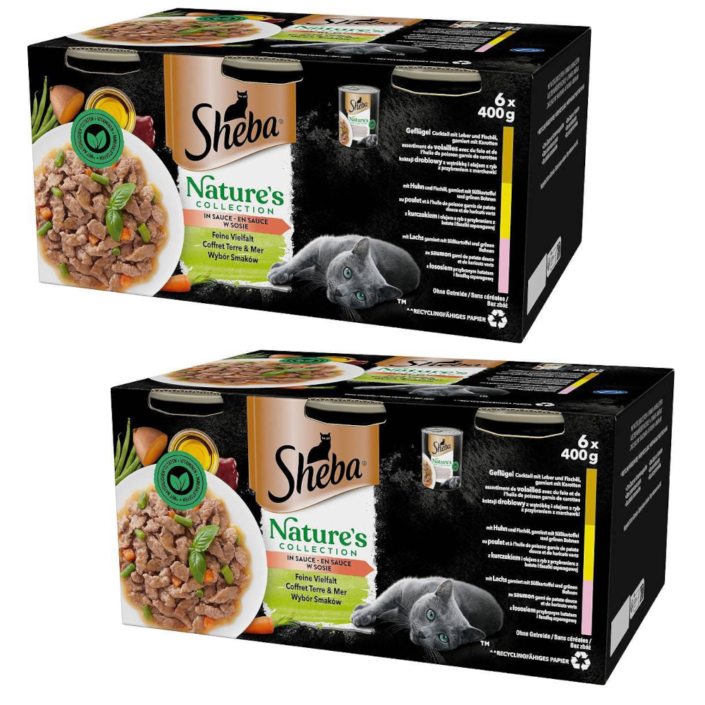 SHEBA wybór smaków w sosie - mokra karma dla kota - 2x(6x400 g)