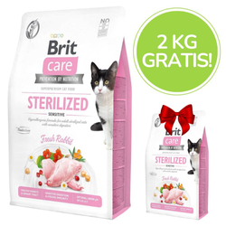 BRIT CARE Cat Grain-Free Sterilised Sensitive -  sucha karma z królikiem dla kotów wysterylizowanych - 7 kg + 2 kg GRATIS!