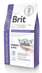 BRIT Grain Free Vet Diets Cat Gastrointestinal Low Fat Śledź & Groszek- sucha karma dla kota -  5 kg 