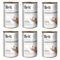 BRIT Grain Free Vet Diets Dog Joint & Mobility Śledź & Groszek - mokra karma dla psa - 6x400 g