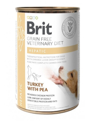BRIT Grain Free Veterinary Diet Hepatic Turkey&Pea - mokra karma dla psa - 400 g