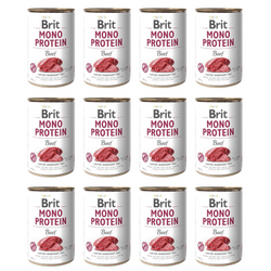 BRIT Mono Protein Beef - mokra karma z wołowiną dla psa - 12x400 g