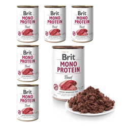 BRIT Mono Protein Beef - mokra karma z wołowiną dla psa - 6x400 g