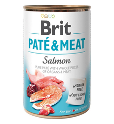 BRIT PATÉ & MEAT z łososiem - mokra karma dla psa - puszka - 400 g