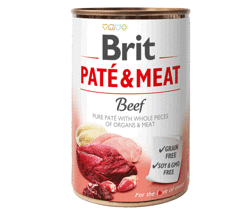 BRIT PATÉ & MEAT z wołowiną - mokra karma dla psa - puszka - 400 g