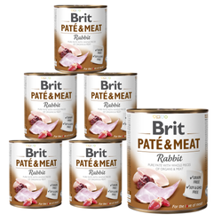 BRIT Paté & Meat Rabbit - mokra karma dla psa z królikiem - 6x800 g