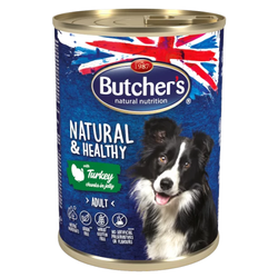 BUTCHER'S Natural&Healthy - mokra karma dla psa z indykiem w galarecie - puszka - 400 g
