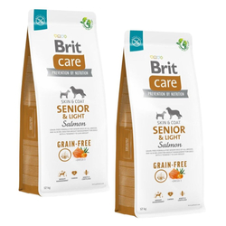 Brit Care Grain-Free Senior & Light Salmon – sucha karma dla psa - 2x12 kg