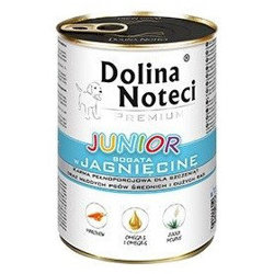 DOLINA NOTECI Premium Junior bogata w jagnięcinę - mokra karma dla szczeniąt ras średnich i dużych - 400g