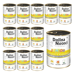 DOLINA NOTECI Premium Junior bogata w żołądki z kurczaka - mokra karma dla szczeniąt ras średnich i dużych - 12x400 g