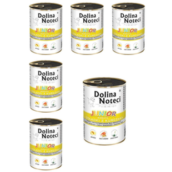 DOLINA NOTECI Premium Junior bogata w żołądki z kurczaka - mokra karma dla szczeniąt ras średnich i dużych - 6x400 g