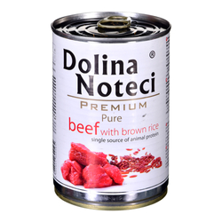 DOLINA NOTECI Premium Pure bogata w wołowinę z ryżem brązowym - mokra karma dla psa - 400g