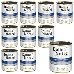 DOLINA NOTECI Premium bogata w dorsza z brokułami - mokra karma dla psa - 10x800g