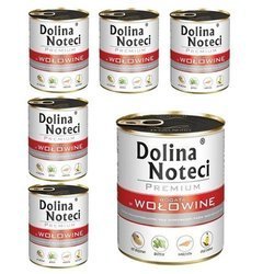 DOLINA NOTECI Premium bogata w wołowinę - mokra karma dla psa - 6x800 g
