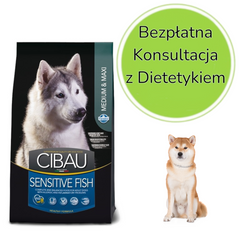 FARMINA Cibau Sensitive Fish Medium & Maxi - sucha karma dla psa - 12kg + 2kg GRATIS