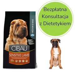 FARMINA Cibau Sensitive Lamb Medium & Maxi - sucha karma dla psa - 14kg