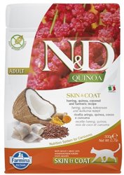 FARMINA N&D Quinoa Skin&Coat Cat Herring and Coconut Adult - sucha karma dla kota - 300 g