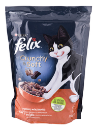 FELIX Crunchy & Soft Kurczak, indyk, warzywa - sucha karma dla kota - 950 g