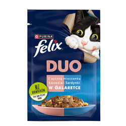 Felix Fantastic Duo Sardynka Łosoś - mokra karma dla kota - 85 g