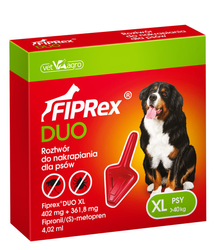 Fiprex DUO Krople przeciw pasożytom dla psa XL (402 mg + 361,80 mg) 4,02 ml - 1 szt.