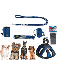 HUNTER Hilo - komplet akcesoriów na spacer dla psa małej rasy - niebieski