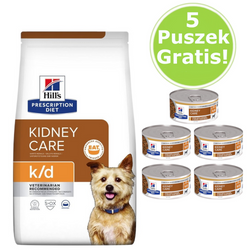 Hill's Prescription Diet Kidney Care Canine k/d - sucha karma dla psa - 12 kg + 5 Puszek Gratis!