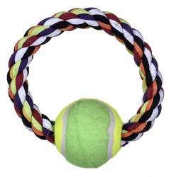TRIXIE Frisbee z piłką tenisową - zabawka dla psa - ø 6 cm / ø 18 cm