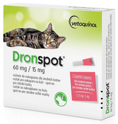 VETOQUINOL Dronspot - krople odrobaczające dla kota 2,5 - 5 kg