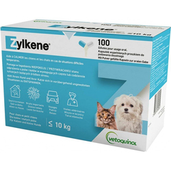 VETOQUINOL Zylkene 100 tabletek na stres (poniżej 10kg) - preparat dla psa/kota - 75 mg