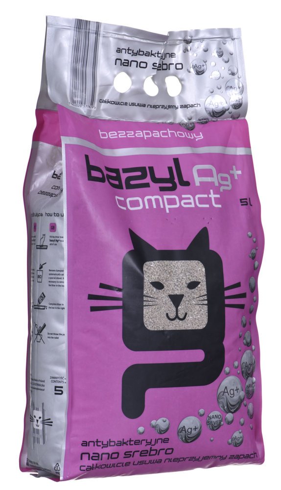 BAZYL Ag+ Compact - bentonitowy żwirek dla kota 5L