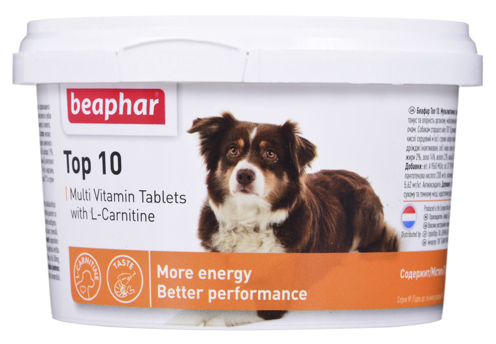 BEAPHAR tabletki multiwitaminowe dla psów - witaminy dla psa - 180 tabletek
