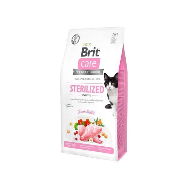 BRIT CARE Cat Grain-Free Sterilised Sensitive - sucha karma z królikiem dla kotów wysterylizowanych - 7 kg