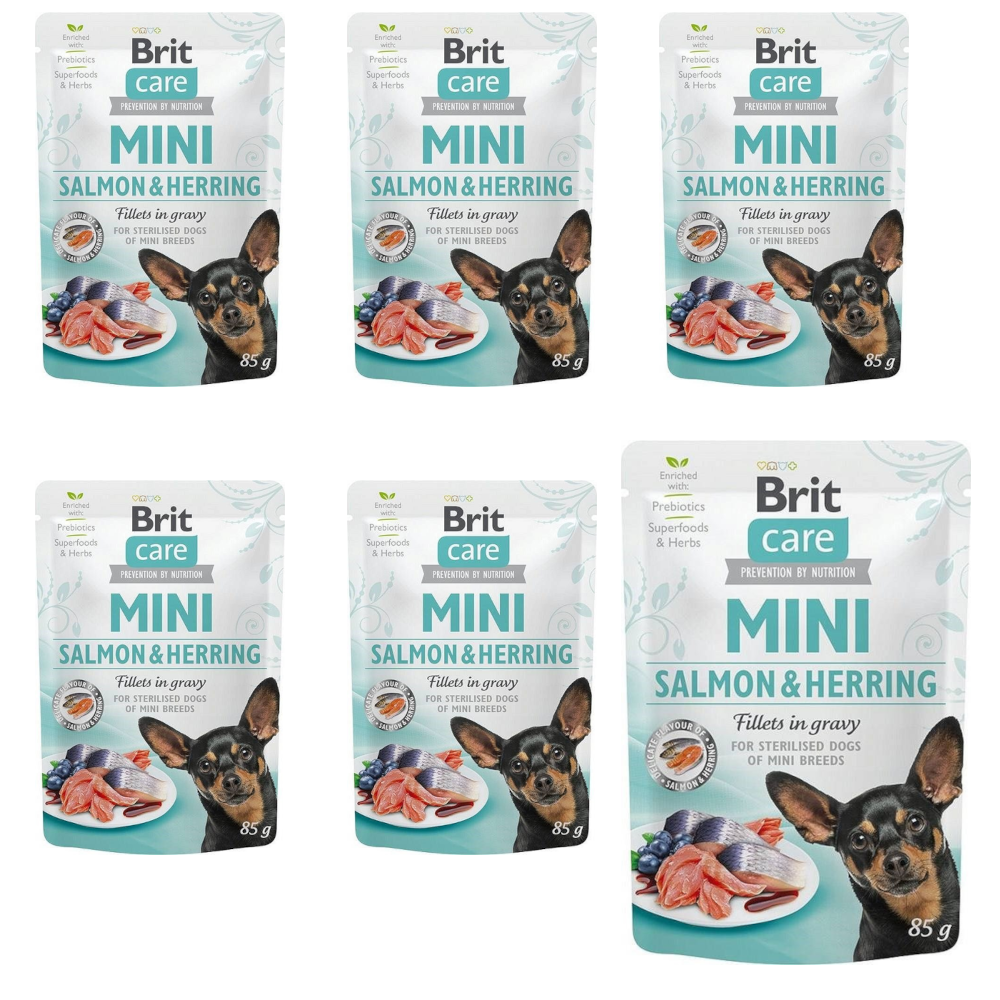 BRIT Care Mini Salmon&Herring Sterilised - mokra karma dla psa - 6x85 g