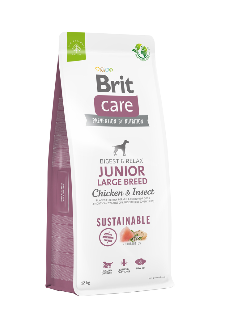 BRIT Care Sustainable Junior Large Breed Chicken & Insect - sucha karma dla psa - 12 kg