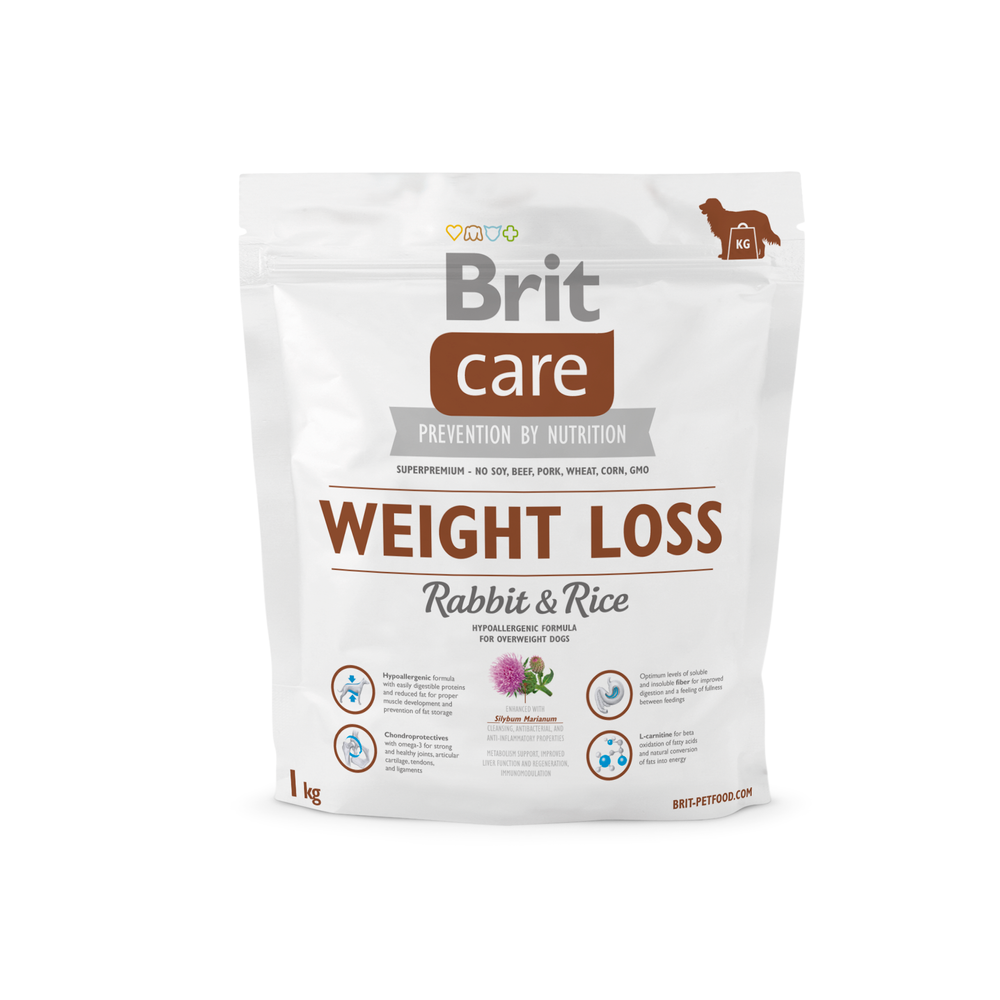 BRIT Care Weight Loss Rabbit & Rice - sucha karma z królikiem i ryżem dla psów dorosłych z nadwagą - 1 kg
