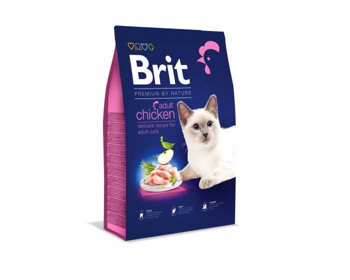 BRIT Dry Premium By Nature Adult Kurczak - sucha karma dla kotów - 800 g