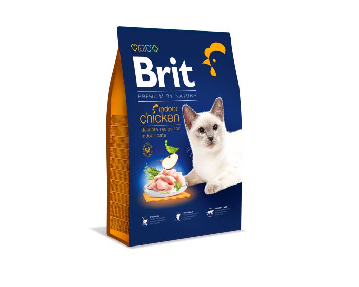 BRIT Dry Premium By Nature Indoor Kurczak - sucha karma dla kotów - 300 g