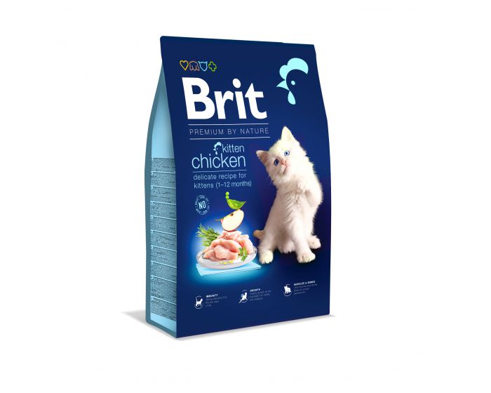 BRIT Dry Premium By Nature Kitten Kurczak - sucha karma dla kociąt - 300 g
