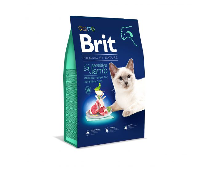BRIT Dry Premium By Nature Sensitive z jagnięciną - sucha karma dla kotów - 1,5 kg