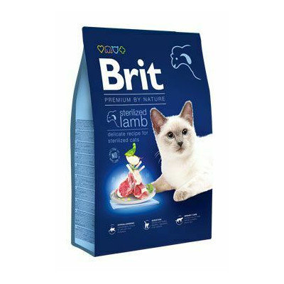 BRIT Dry Premium by Nature Sterilized z jagnięciną - sucha karma dla kotów - 8kg