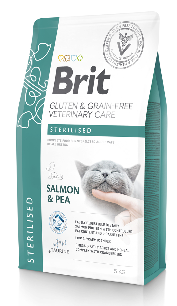 BRIT Grain Free Vet Care Cat Sterilised Łosoś z groszkiem - sucha karma dla kota - 5 kg