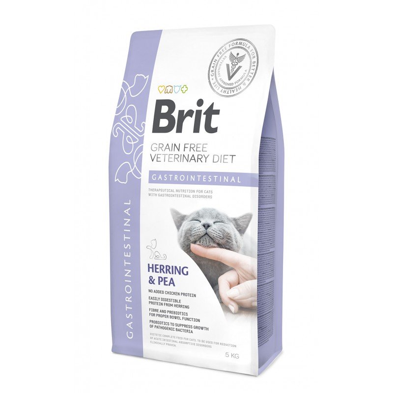 BRIT Grain Free Vet Diets Cat Gastrointestinal - Śledź & Groszek - sucha karma dla kota - 5 kg