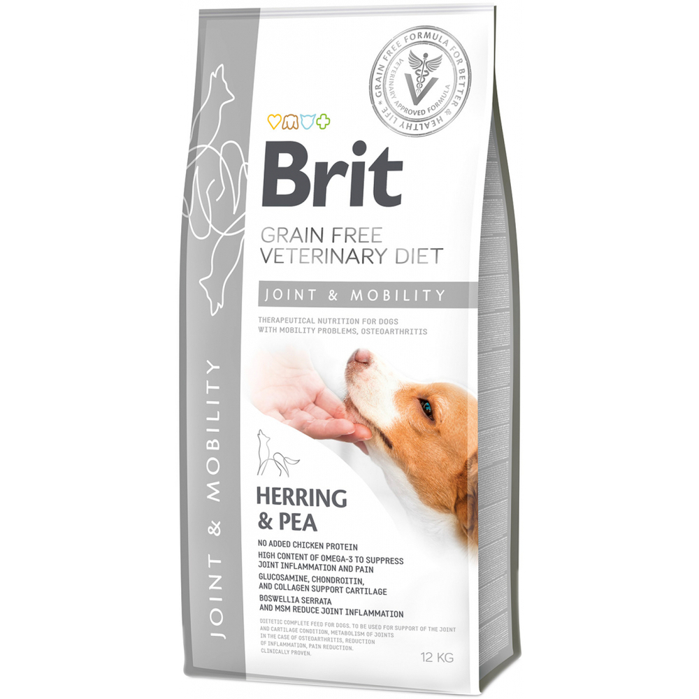 BRIT Grain Free Vet Diets Dog Joint & Mobility Śledź & Groszek - sucha karma dla psa - 12 kg